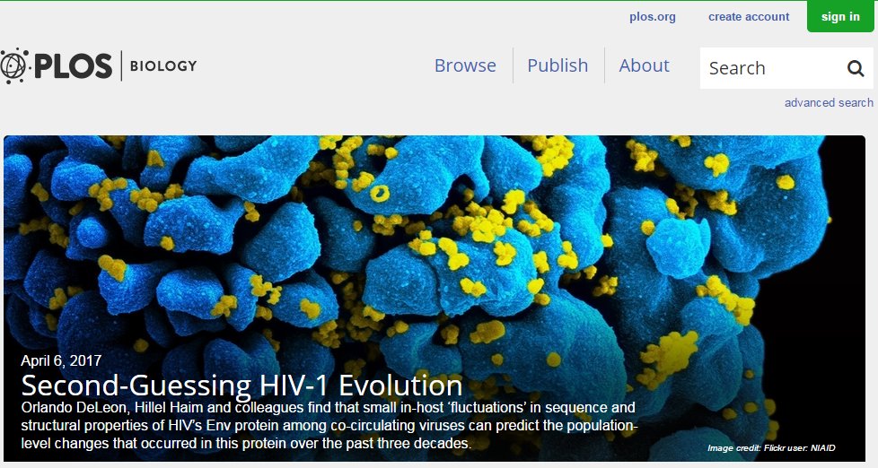 HaimLab's tweet image. Congrats to all authors on our recent PLOS Biology paper
journals.plos.org/plosbiology/
#HIVprediction #PhenotypicEvolution