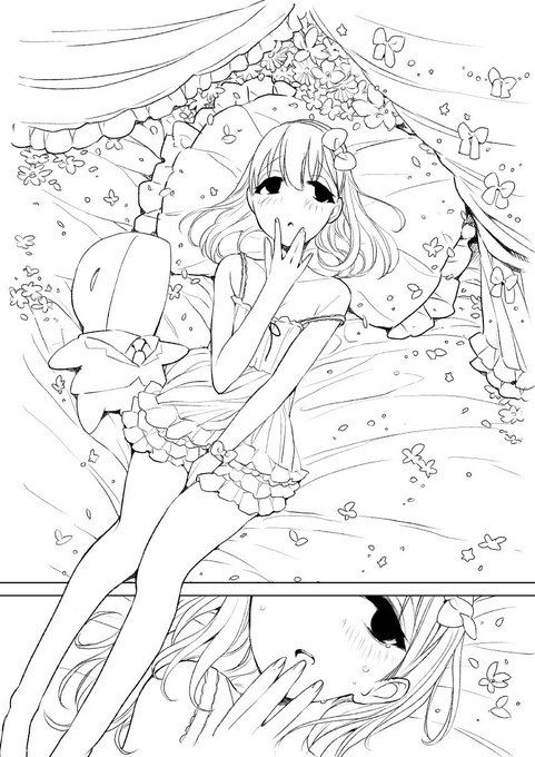 歌姫新刊のペン入れしてたら偶然こんなページが出来上がった 