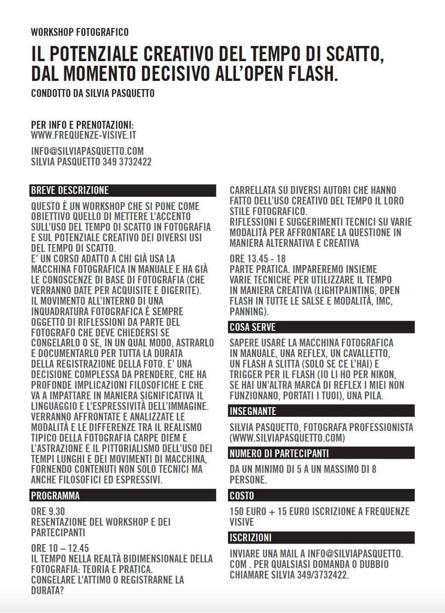 FrequenzeVisive's tweet photo. In arrivo a #Fvi il #Workshop di #fotografia con @silviapasquetto sul MOSSO CREATIVO 
#tempodiscatto #openflash
https://t.co/6nWBWW3sn0 https://t.co/t3BzFAnZPq