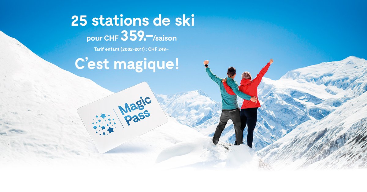 C'est magique ! 25 stations se rassemblent en 1 seul abonnement de saison à CHF 359.- #magicpass #diablerets