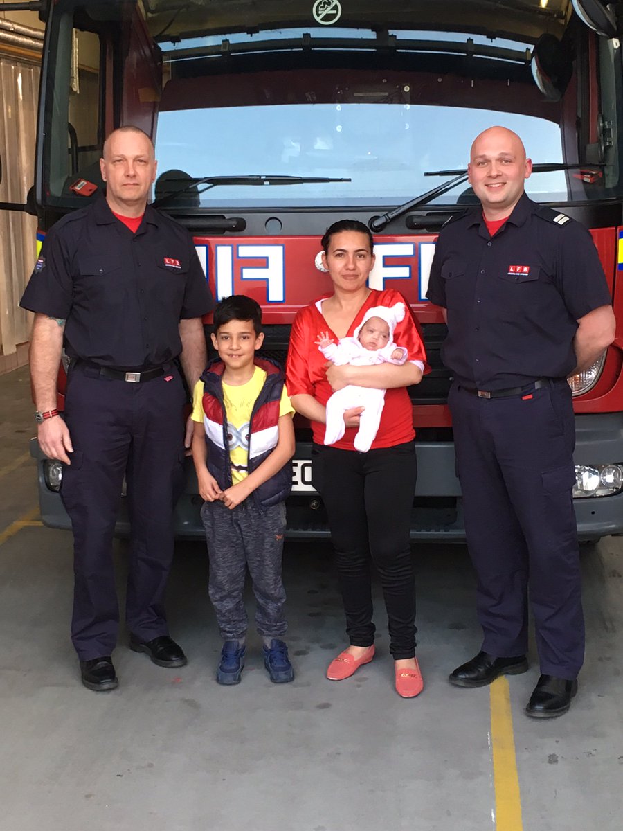 LondonFire's tweet photo. #Tottenham firefighters save baby's life after its mother brought her to the station when she'd stopped breathing https://t.co/GiJrKvLe2D https://t.co/Ln1r1ZEjmD
