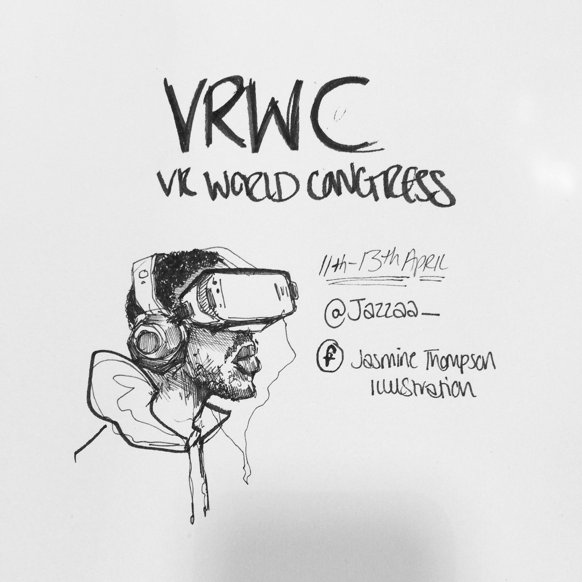 I'll be illustrating at the <a href="/VRWorldCongress/">VR World Congress</a> over the next couple of days! Check here and my insta @jasmineshanice123 for updates #VR #VRWC