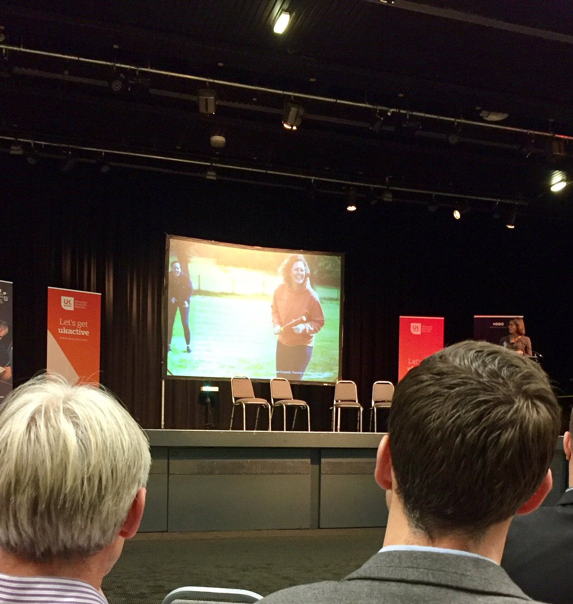 Fozzyclaret's tweet photo. @joanneb08 and @squds on the screen again, this time with @_ukactive @Sport_England #PromisingPractice https://t.co/H09EaVrm3c