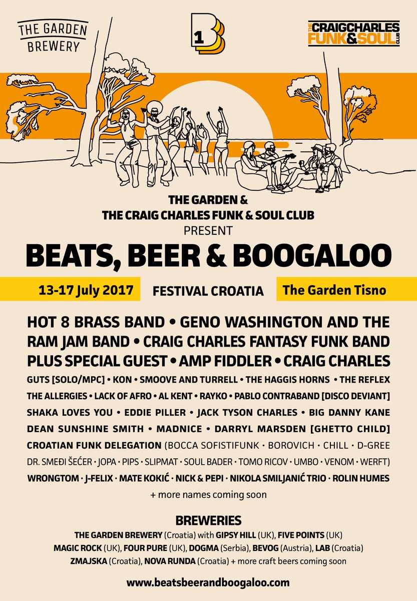 FIRST LINEUP for #BBB01 festival 🎶 Mix of global stars,classic talent &amp; Croatia’s finest artists paired with Europe’s best craft brews. 🍻👌