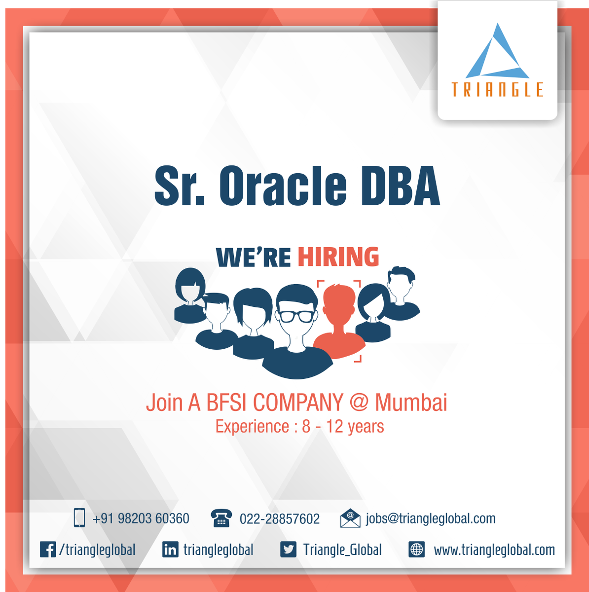 Triangle_Global's tweet photo. #Sr. #Oracle #DBA https://t.co/khnXpWI4ke … …  #ITjobsbyTriangle https://t.co/ar7hg0xHB4