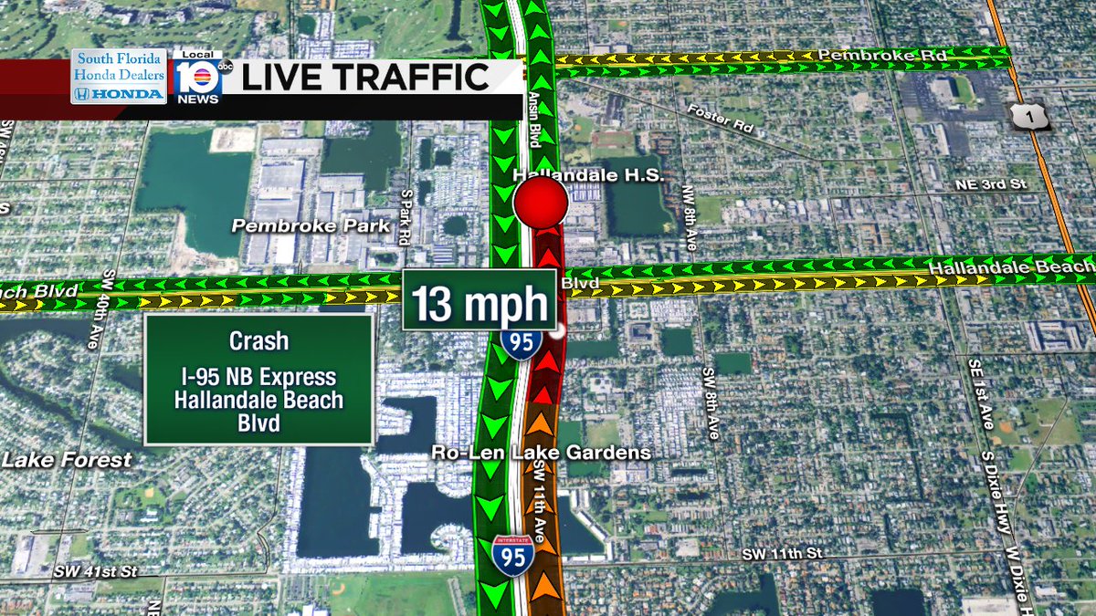 Crash on I-95 NB Express at Hallandale Beach Blvd #traffic https://t.co/sXRdizI5El