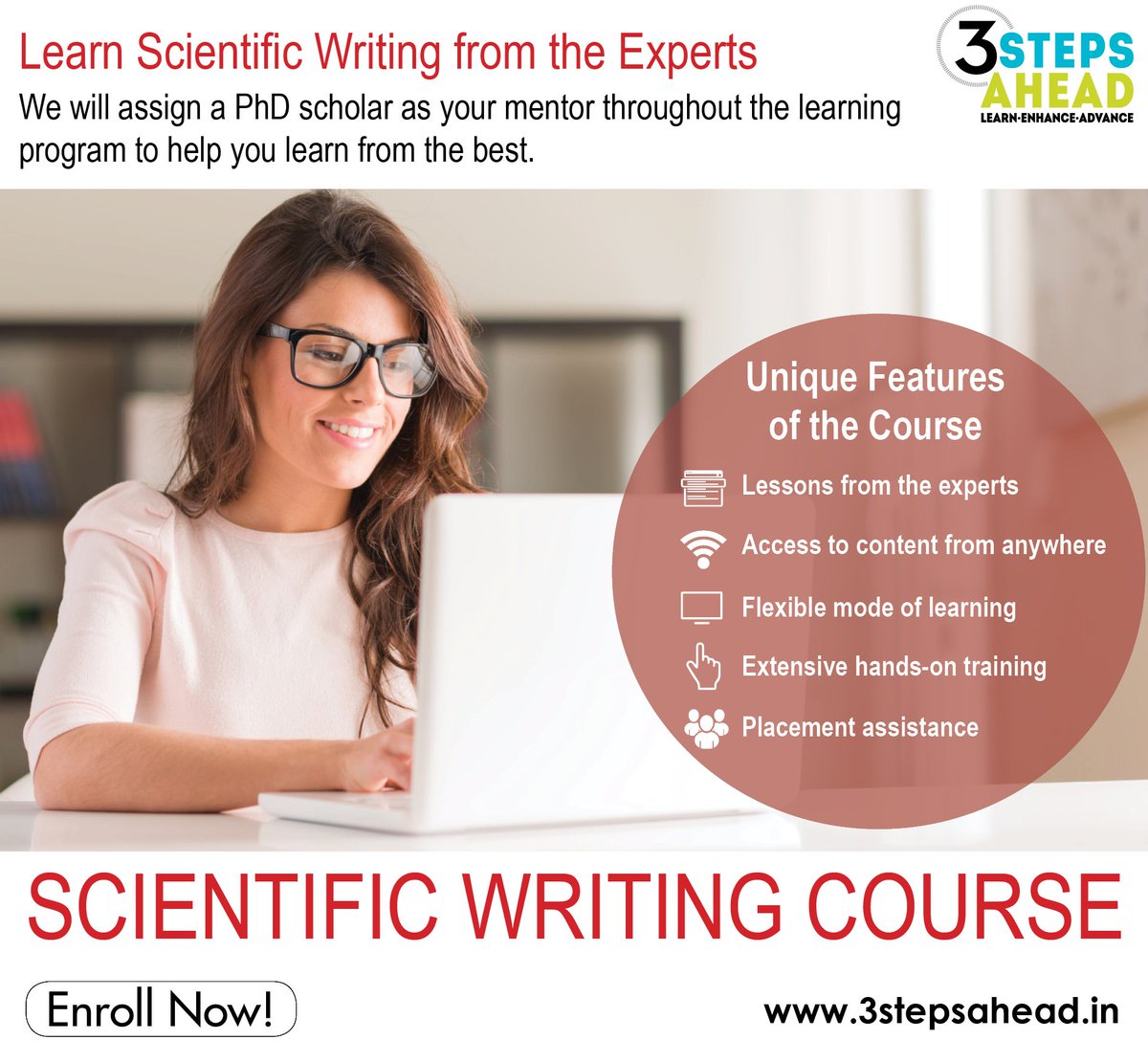 Enroll now to get the best discount on our #Scientific #Writing #Course:
An #initiative from #Healthminds:
#3stepsahead #DART #Medipro