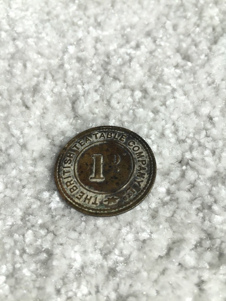 PearceandPlenty's tweet photo. We have recently acquired a stunning British Tea Table Co 1d trading token to add to our growing collection. Thanks to @SiPetanque68 #London https://t.co/FNDsqCen4N