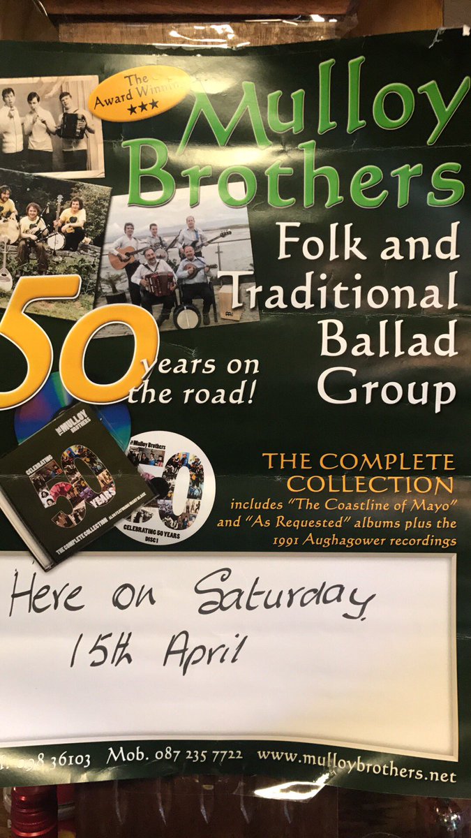 We've music this Saturday night with the Mulloy Brothers! 🎉 <a href="/whatsoninmayo/">The Mayo App</a> <a href="/MayoDotIE/">Mayo.ie</a> #music #easter