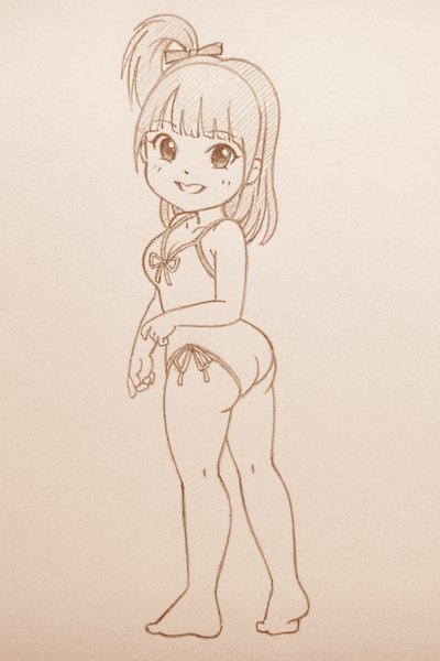 「水着ももち 」|明日桧のイラスト