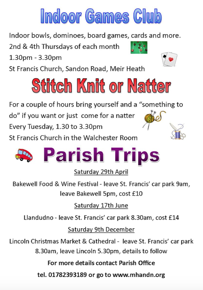 The latest events from St Francis Church, Sandon Road, Meir Heath.