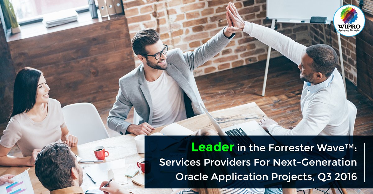 Wipro's tweet image. “Wipro is a proven provider making big investments in the shift to #Cloud,” @Forrester report. #OracleApplication bit.ly/2o2QSvq
