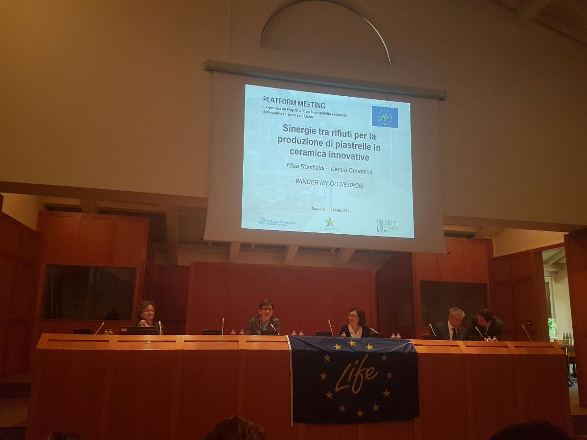 WincerProject's tweet photo. Today we are in Sassuolo (Italy) at the LIFE Platform Meeting to present Wincer as a good example of EU funded project in the ceramic sector https://t.co/S67yBKMeiM