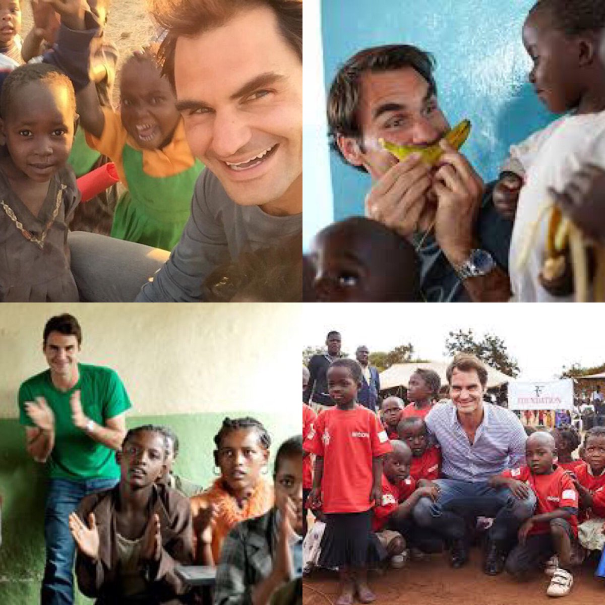JamesMelville's tweet photo. Hats off to Roger Federer. His Foundation has raised $13 million dollars and opened 81 nursery schools in Africa. #charitytuesday https://t.co/CgprU3pKGf