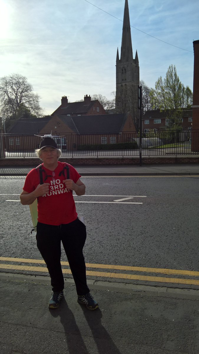 Polar34bear's tweet photo. Neil leaving Grantham early this morning, walking to RAF Waddington today to #stopheathrowexp #walktoscotland https://t.co/Dl6gK5bu3a