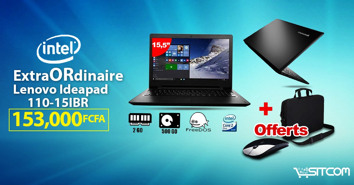 sitcom_ci's tweet photo. [COUP DE CŒUR] Le PC LENOVO Ideapad 15.6"  accompagné d'une souris + un sac de PC;  à seulement 153.000 fr. 58 84 84 88
#SitcomCI #PAKINOU https://t.co/2qZoxkihfB