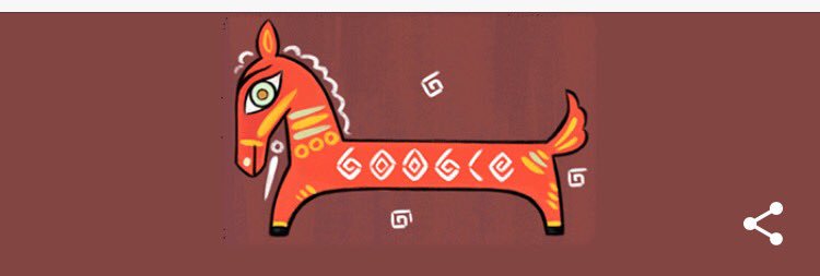 Nice to see #Google put up an Indian artists work as their header today! #jaminiroy #IncredibleIndia