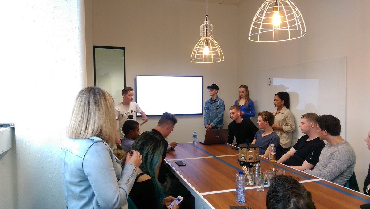 DST_Fontys's tweet photo. Our students giving their #finalpresentation introducing their #NovelPointofView on #food #AI #education #inequality https://t.co/slhrxHtOiy