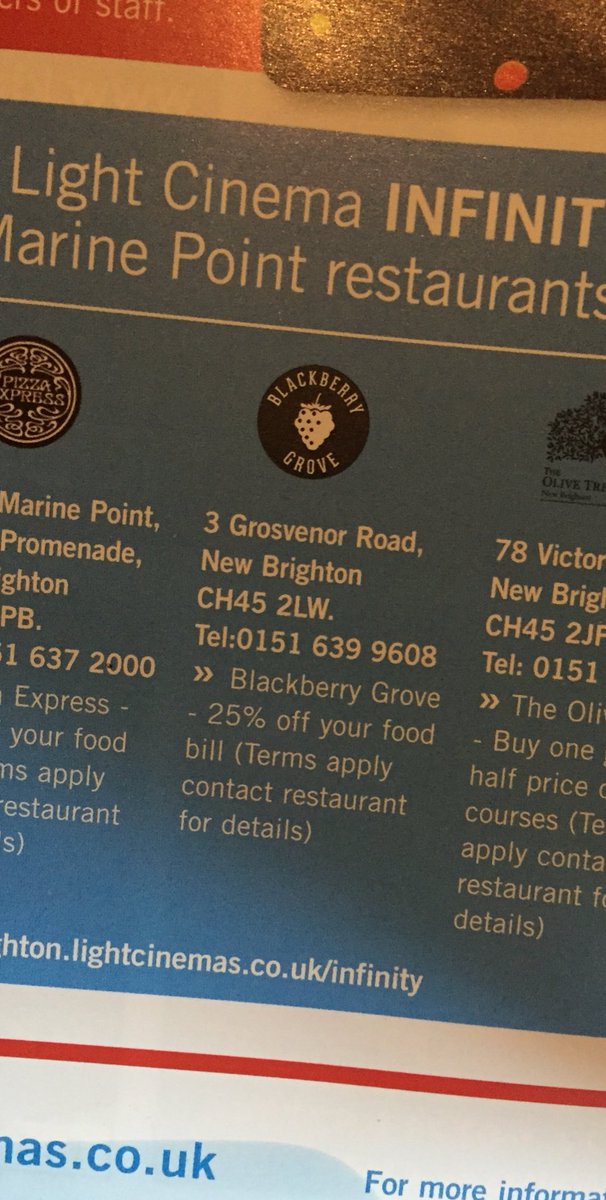 Got @TheLightWirral Infinity card?  Enjoy 25% off with us. See as many films as u like for a small monthly fee &amp; lots of other perks pls RT