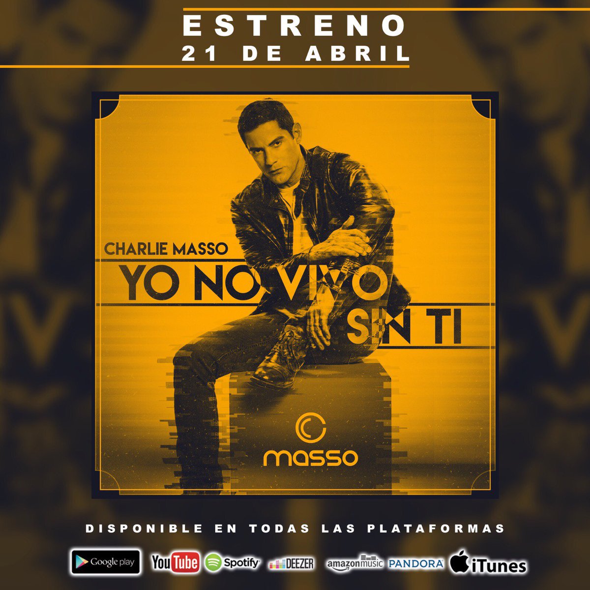 CMassoOficial's tweet photo. Este 21 abril estará disponible en todas las  plataformas digitales tema y video YO NO VIVO SIN TI #yonovivosinti #epicgroupmedia #gladcore https://t.co/ZZHoyEymQk
