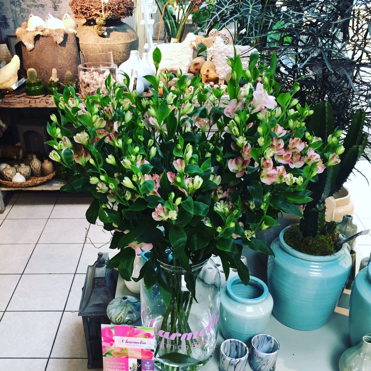 Charmelia on tour vervolgd haar weg en dat levert niet alleen positieve reacties op maar ook inspirerende arrangementen van de bloemist