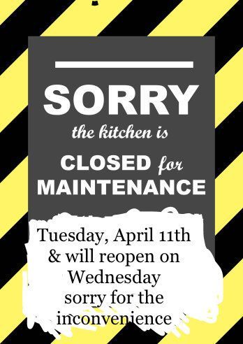 Restaurant / Hospitality Sign - Sorry Kitchen Closed