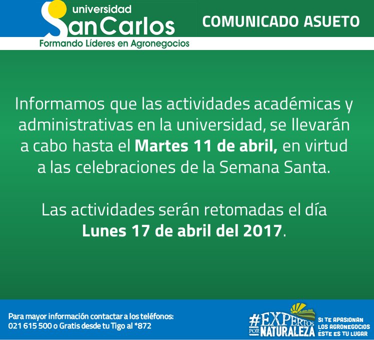 UniSanCarlospy's tweet photo. #COMUNICADOUSC https://t.co/DDSXiMUfBw