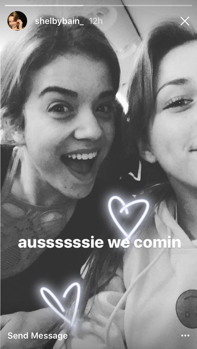 DisneyAUSInfo's tweet photo. Shelby Bain, Briar Nolet, Victoria Baldesarra &amp; Brittany Raymond via their Instagram story on the way to Australia for #TheNextStepLive https://t.co/QsIkYgFSFy