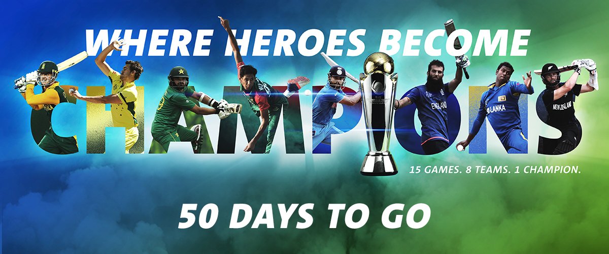 ICC's tweet photo. 50 days until #CT17! https://t.co/XHhcIg3EHN
