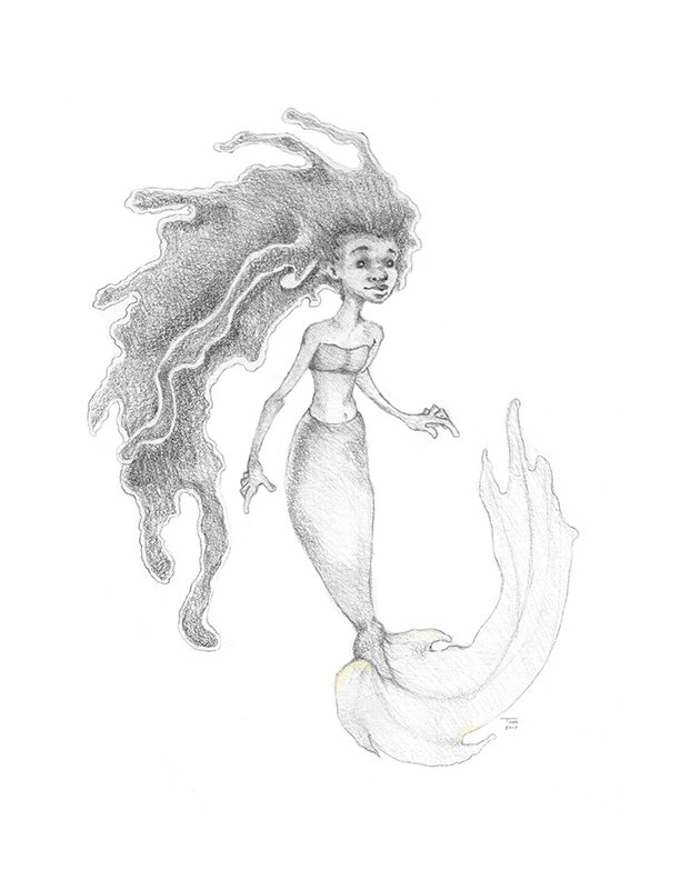 TamishaFM1's tweet photo. Thinking of making prints of this one...Her name is Blue! #kidlit #kidlitart #illustration #Mermaid #ChildrensBooks https://t.co/vFE4vLg9pI