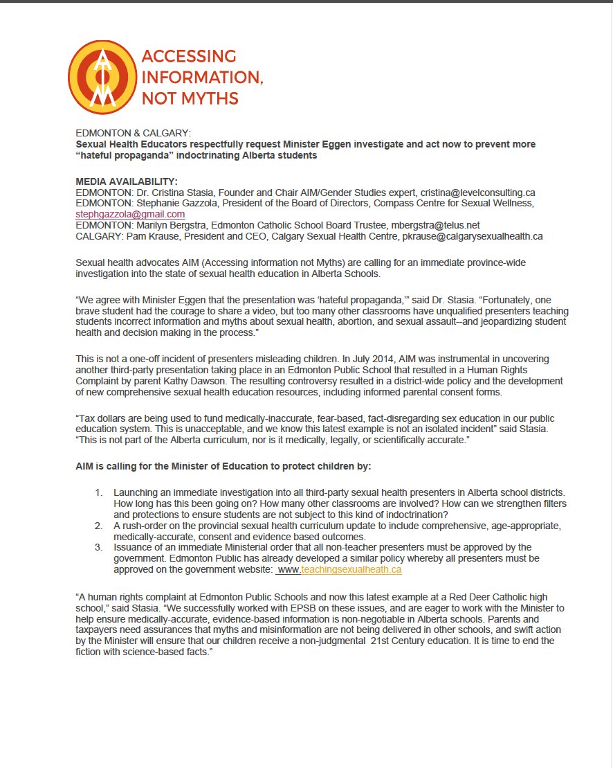 Catholic School Trustee @marilynbergstra available to comment on video we shared w #yegmedia. Pls see updated press release for info #abed