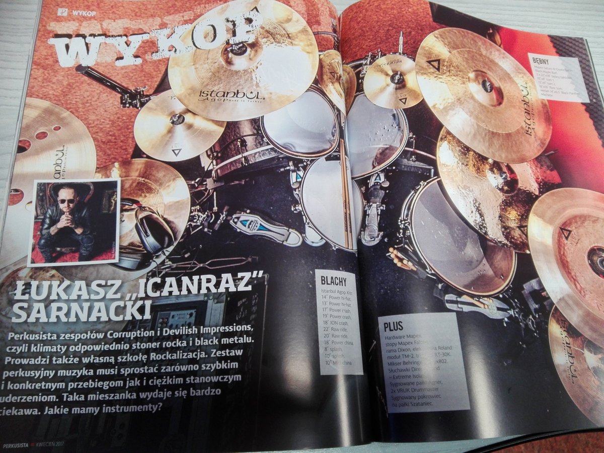 DevilishImpress's tweet image. Icanraz' drumkit in the newest issue of Magazyn Perkusista. 
 #DevilishImpressions #extremeisolation #mapexdrums #vrukdrummaster