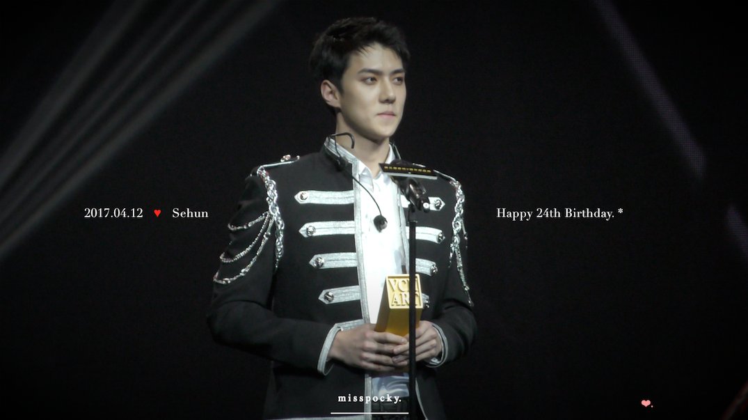 2017.04.12 💖 Dear Sehun, Happy 24th Birthday. ✨
世勛,來年也一起走吧!! 生日快樂🎂 要每一天都幸福開心哦! ♥️
#HappySehunDay #세훈아생일축하해 #sehun #세훈