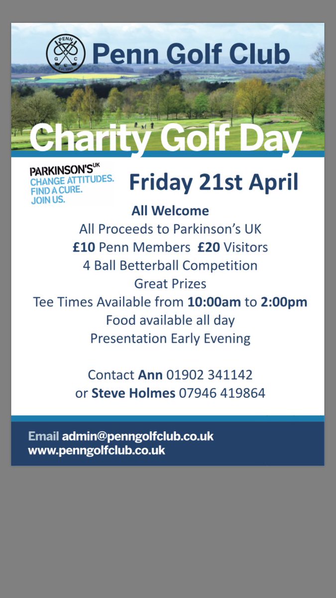 Attention all golfers 🏌 Still got some tee times available for our 3rd charity golf day always a great day for a great cause <a href="/PennGolfClub1/">Penn Golf Club</a>
