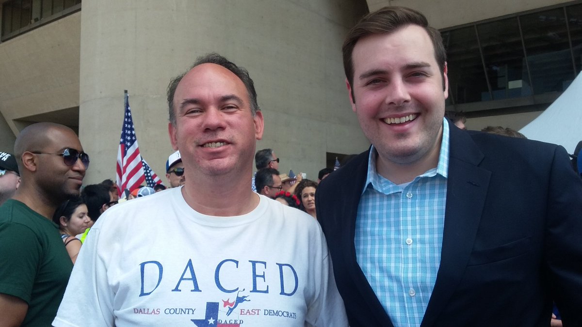 Sergio_Mesquite's tweet photo. TX SD2 Dem Candidate Kendall Scudder @kendallscudder and #DACED Prez Sergio Garcia at #megamarch2017 #DallasTX 4-9-17 https://t.co/pltU6TFjyF