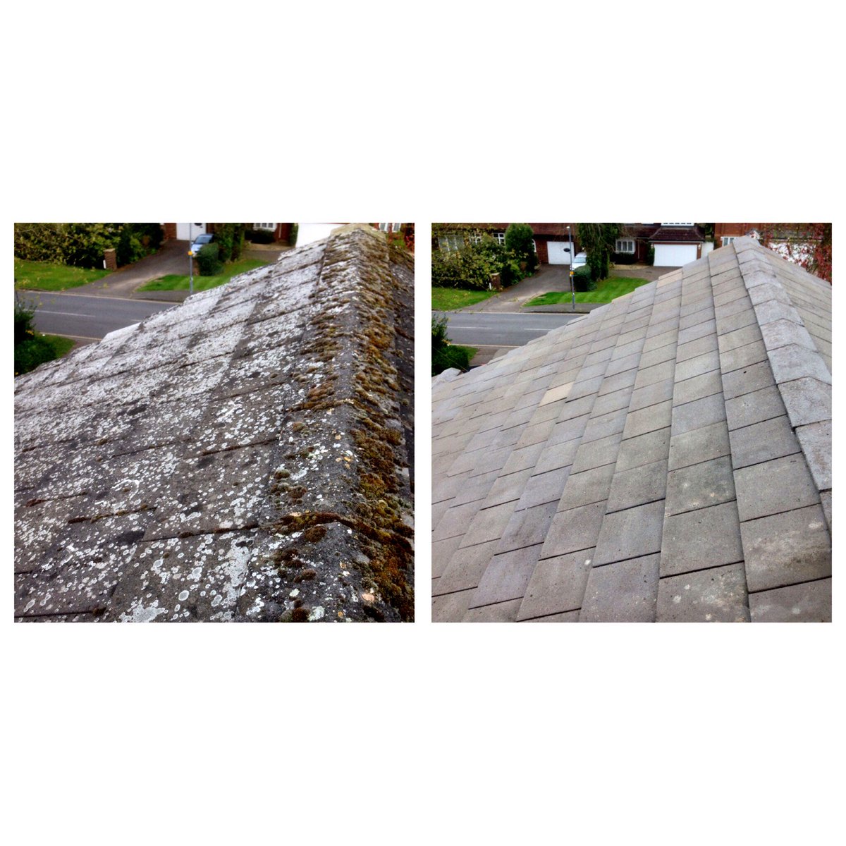 WindowCleaner4U's tweet image. Roof cleaning before &amp;amp; after pictures contact us for a FREE Quotation 07983 719626 / 01707 802301 
Fairmanswindowcleaning@gmail.co.uk