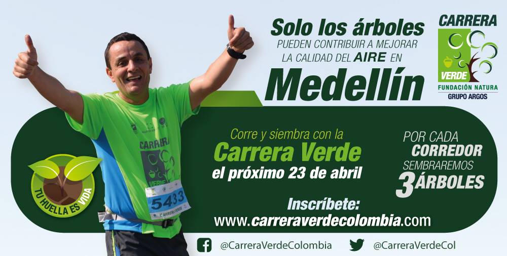 Parse_co's tweet photo. Este 23 te abril te invitamos a dejar huella en el planeta en la #CarreraVerdeColombia #Medellin
Inscripciones https://t.co/KvOk9qftcm https://t.co/vmIPYR36qQ