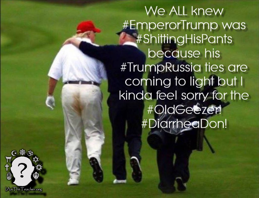 IAmThe1Teacher's tweet photo. Poor Little #DiarrheaDon! HOW does he keep showing his face? He's TRYING to #DistractUS from his #TREASON! #WeThePeople STAY #United! #LEARN https://t.co/Zl3FkD5eSn