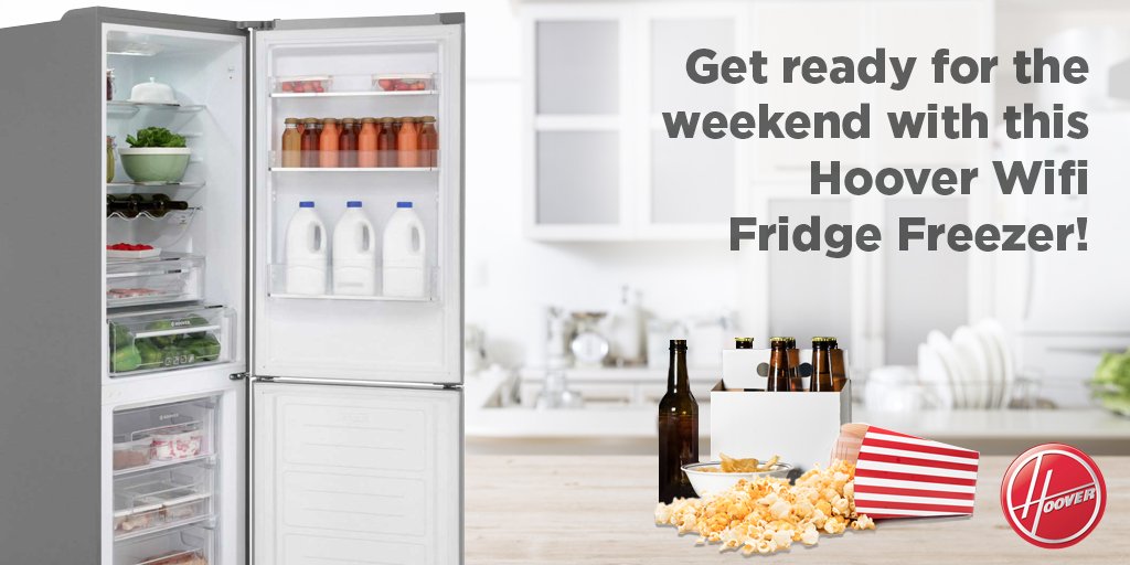 ao's tweet photo. Get your snacks &amp; drinks ready for the weekend with this Hoover Wi-Fi Fridge Freezer! 😃 For your chance to #WIN simply RT! #FreebieFriday https://t.co/MjYdy0DO7i