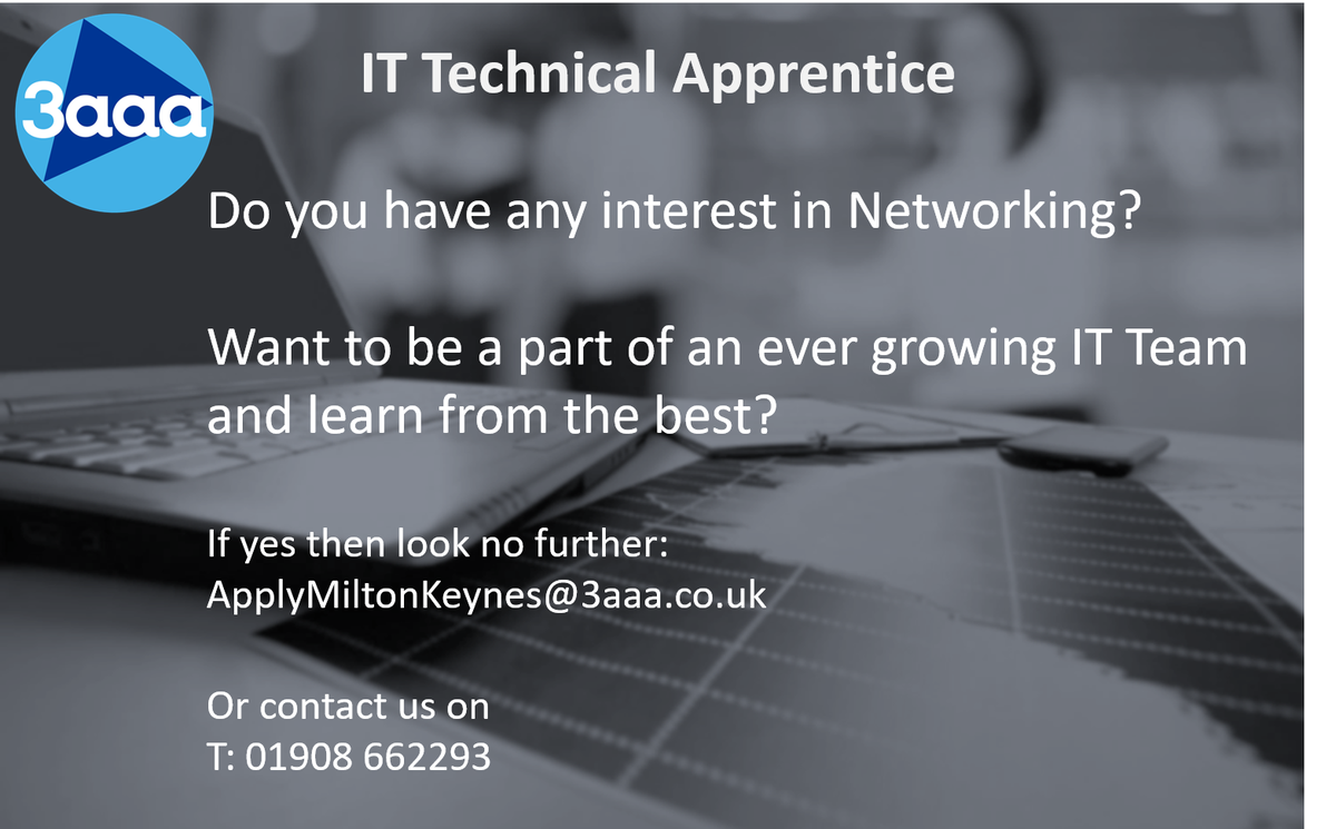 mercede50787017's tweet photo. Super opportunity as an #IT #apprentice @3aaaUKMiltonK for #apprenticeships #Careers https://t.co/oZGesyqOXQ