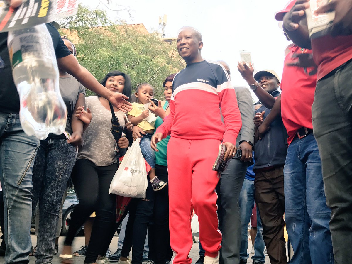 EFFSouthAfrica's tweet photo. CIC Julius Malema affirming the voice of the people of Tshwane during a one-on-one. #NationalDayofAction is the objective of every SAn. https://t.co/iDXuaO0MnY