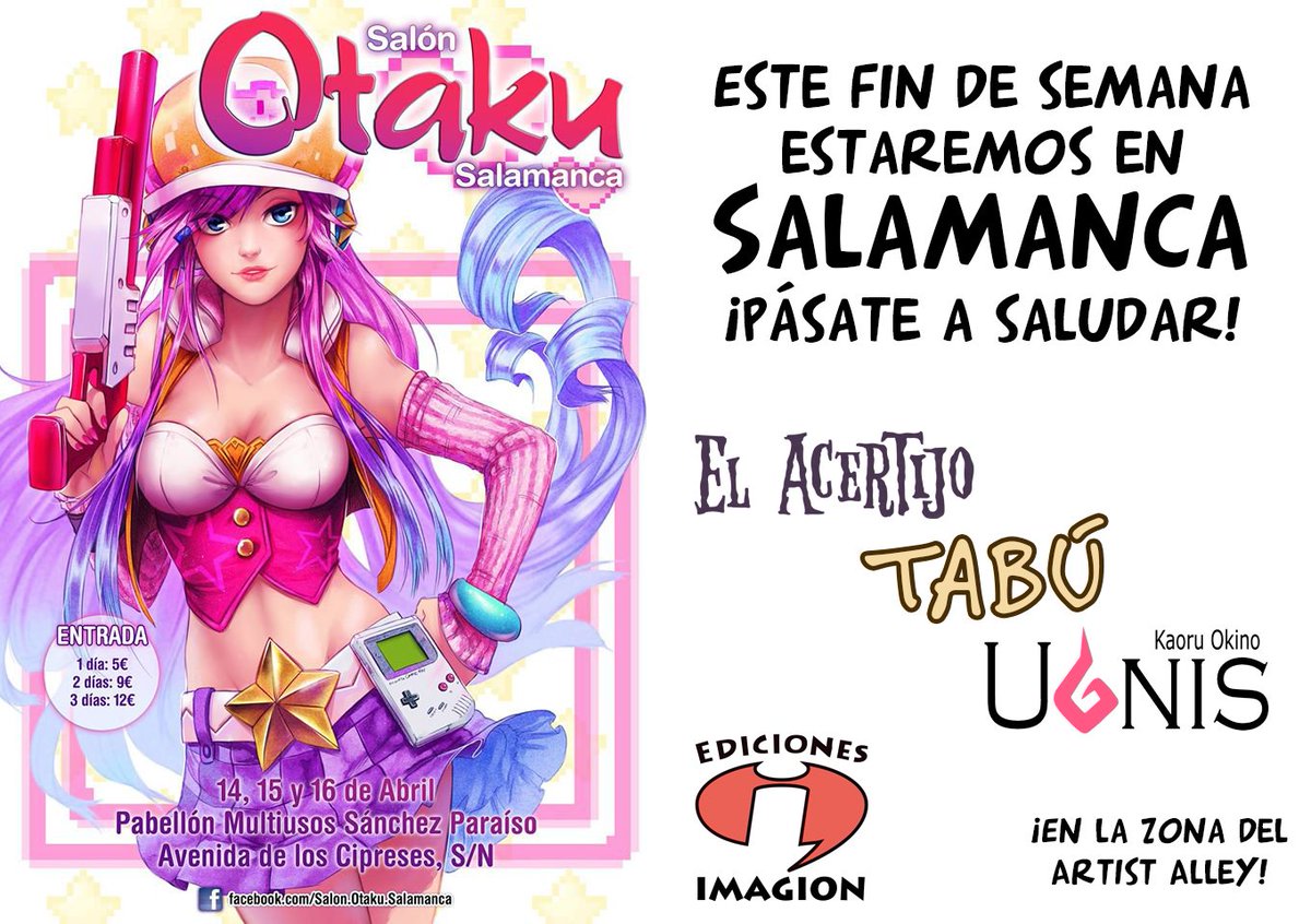 ImagionEdita's tweet photo. Este fin de semana estaremos en #Salamanca @SalonOtakuSAL https://t.co/xDqJ2laEEU