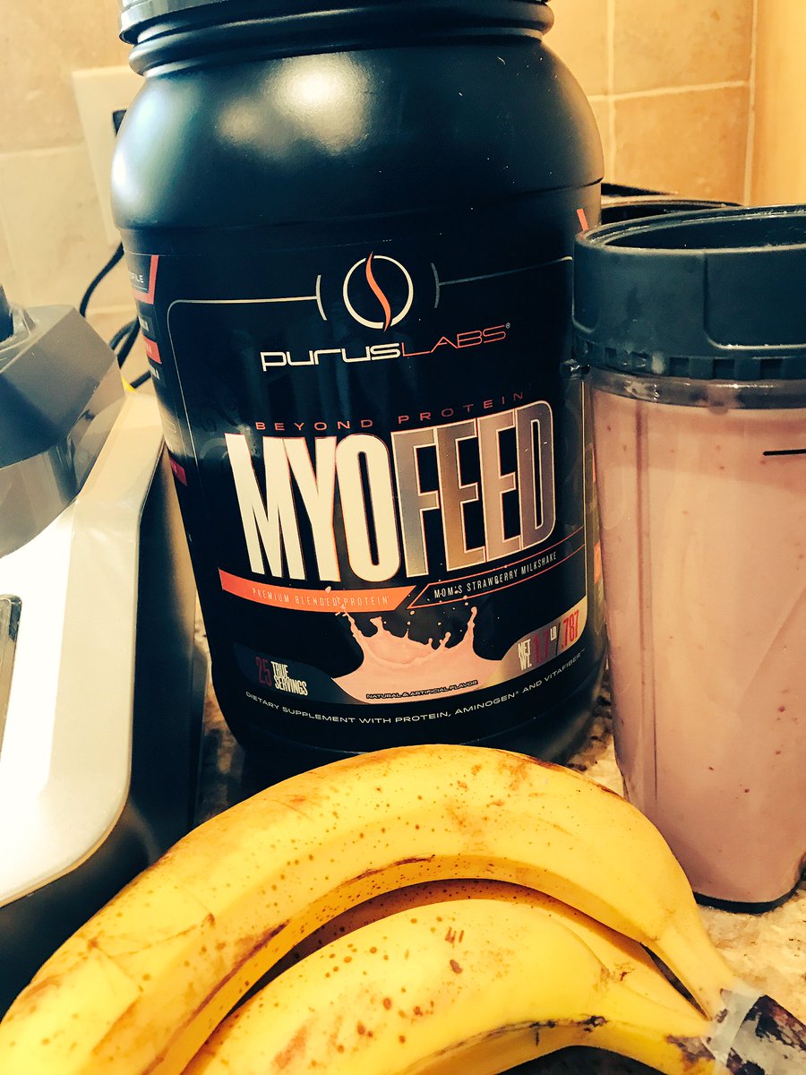 PurusLabs's tweet photo. Strawberry Banana Myofeed #PostWorkout #Fuel break down the muscles to build them up stronger #Myofeed #Protein https://t.co/0AxcyUOpfg