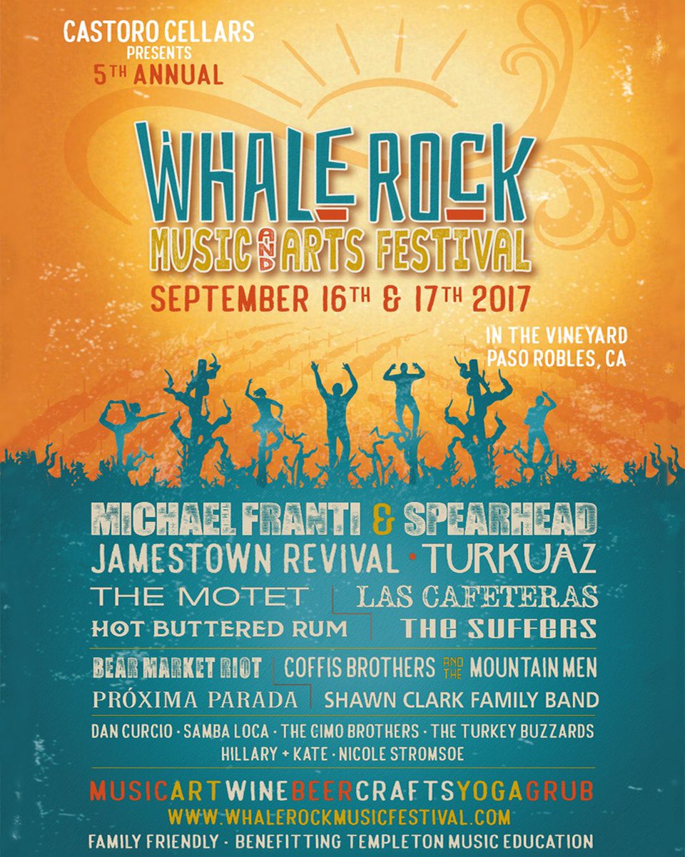 🐳 🐳 Catch us at @whalerockmusicfestival over the weekend of September 16-17 in Paso Robles, CA!

whalerockmusicfestival.com