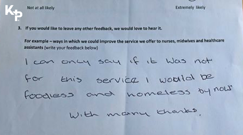 KPBromley's tweet photo. Re-post@CavellTrust A feedback form from a #nurse we recently helped, made us all stop &amp; realise why the #charity exists #HereForNurses https://t.co/fR8yiisdV0