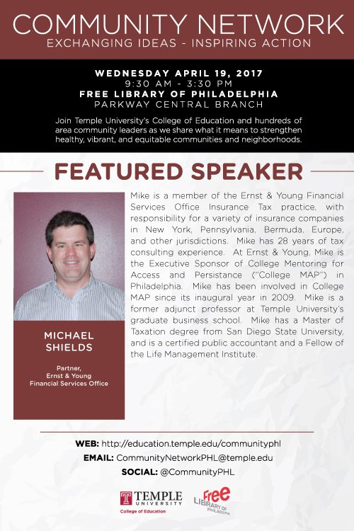 communityphl's tweet photo. Hear from @EYnews' Michael Shields next Wednesday 4/19 during #communityPHL @FreeLibrary https://t.co/NGL60CmgqJ https://t.co/KTAbApEfUn