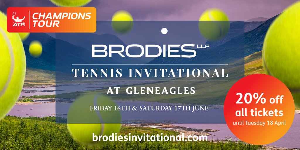 BrodiesLLP's tweet photo. Book your tickets for the #BTI17 @ATPChampions Tour event at Gleneagles before April 18th and receive 20% off: https://t.co/q8xOetDrXg https://t.co/4R8lwchZNJ