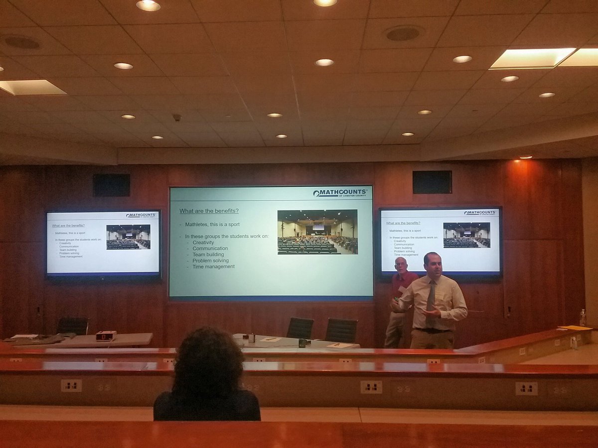 DanielKoval's tweet photo. Leaders from @CCPAMATHCOUNTS at @BentleySystems educating colleagues about #MATHCOUNTS https://t.co/xmEM8jQHcA