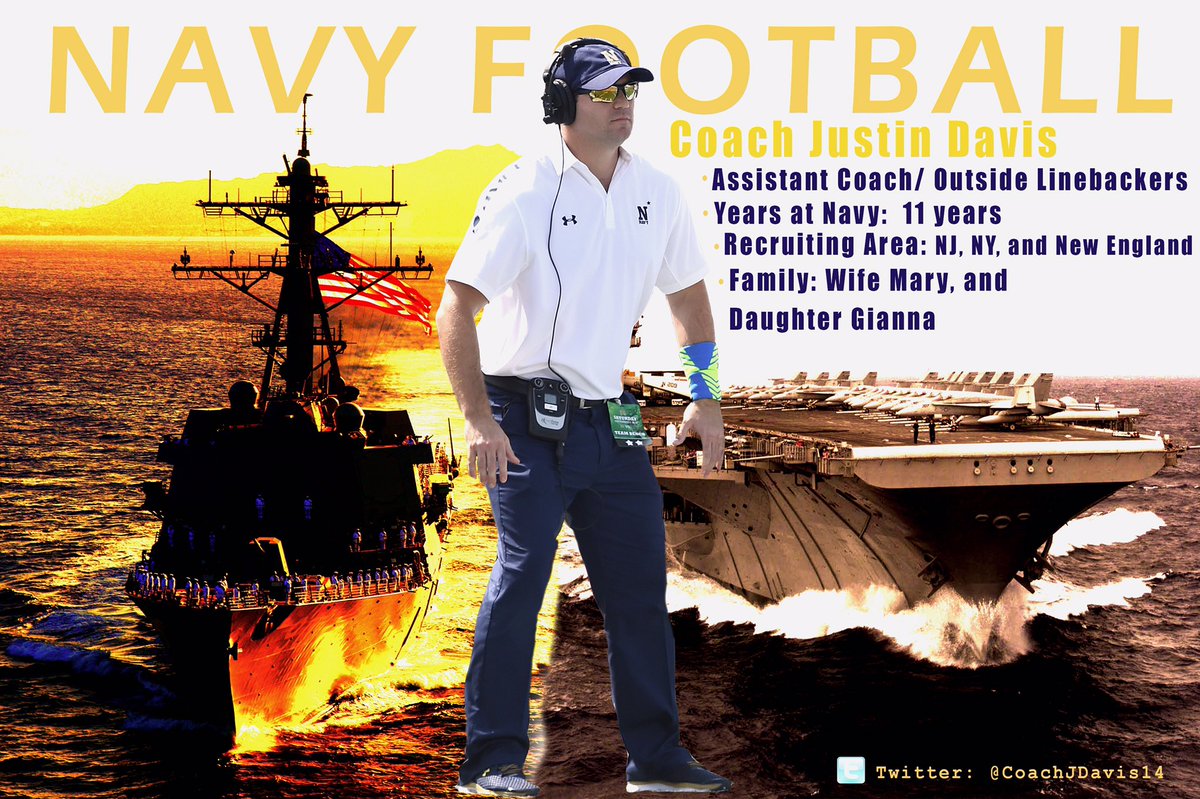 NavyFB's tweet photo. With Spring recruiting starting April 15th, it's time to introduce our O-line, D-line &amp; OLB coaches #RaiseTheSail #TheBrotherhood https://t.co/KcLxWSQXbF