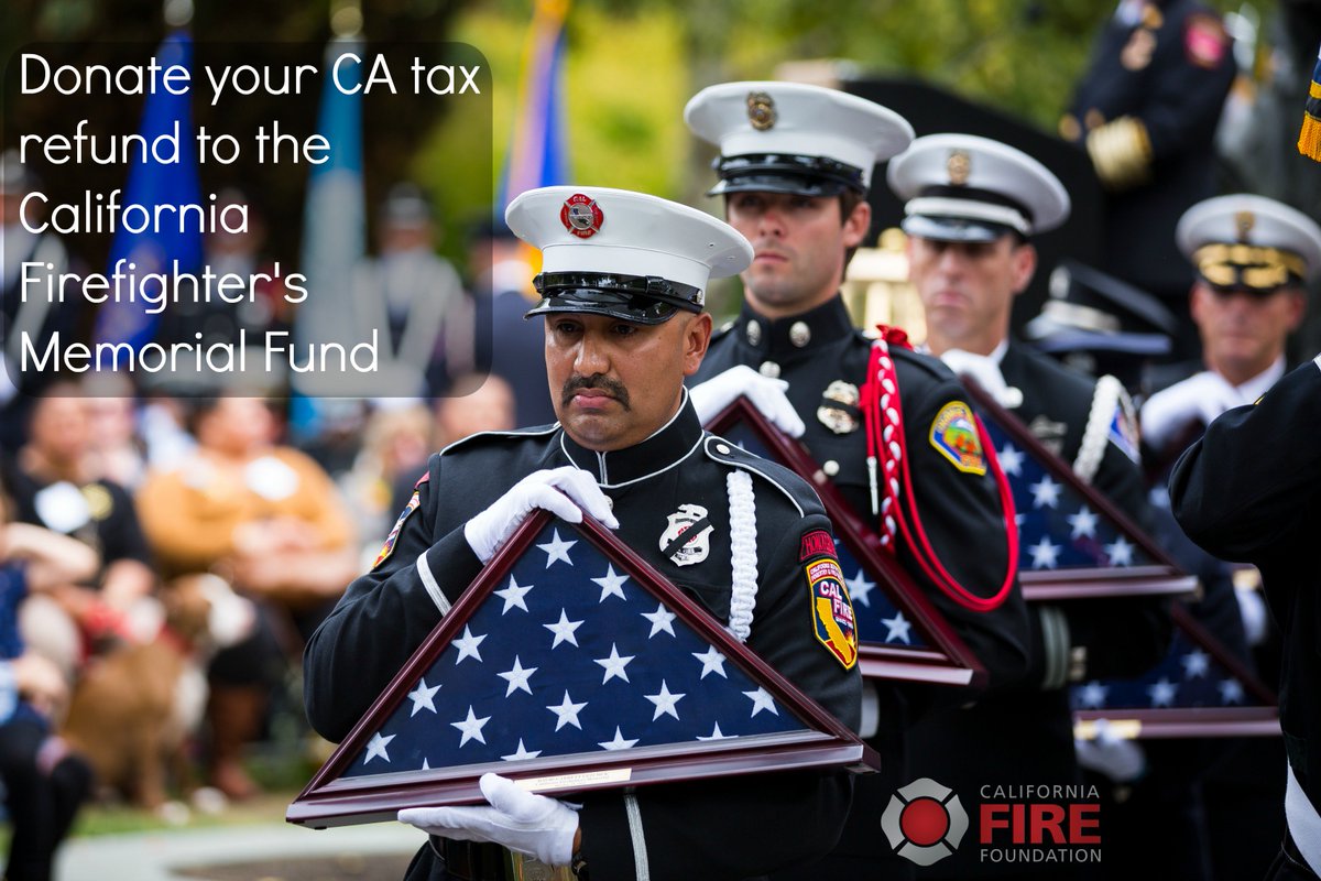 CAFireFound's tweet photo. 1 week to file your taxes &amp; support @CAFireFound by selecting the CA Firefighters Memorial Fund thnx to #CheckOffCA https://t.co/3M5EzFtWuS https://t.co/g2lSorBWB0